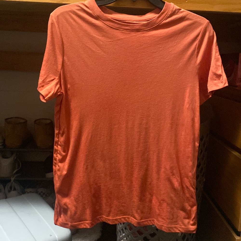 Women Short Sleeve Slim Fit T-Shirt - A New Day Orange S